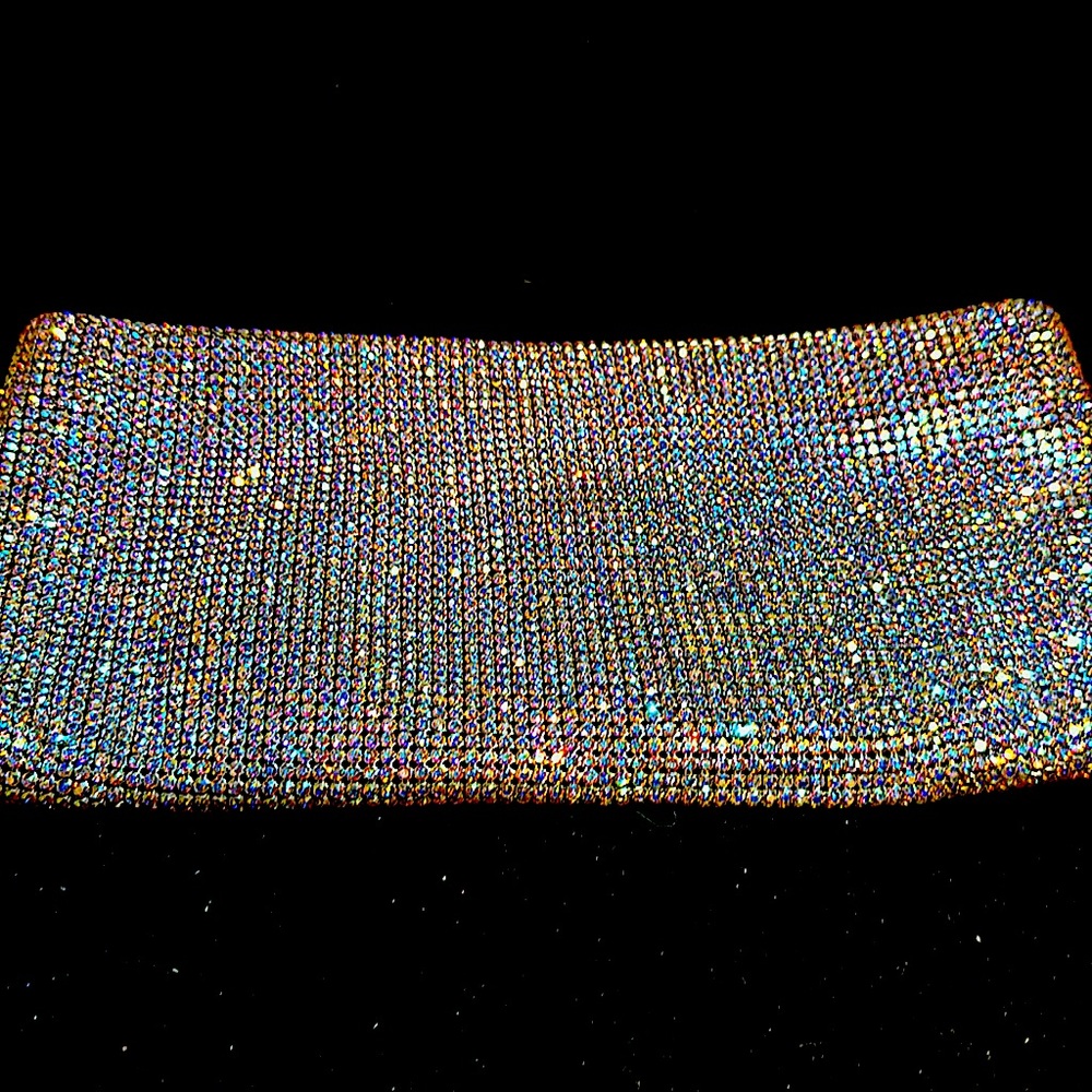 Christian Louboutin multicolor crystal Maykimay Strauss clutch